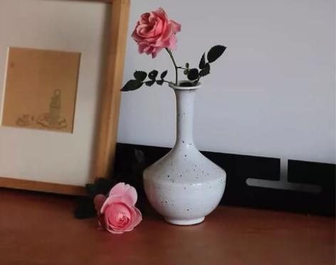 日式粗陶泥小花瓶 景德镇手工陶瓷复古花器 ...