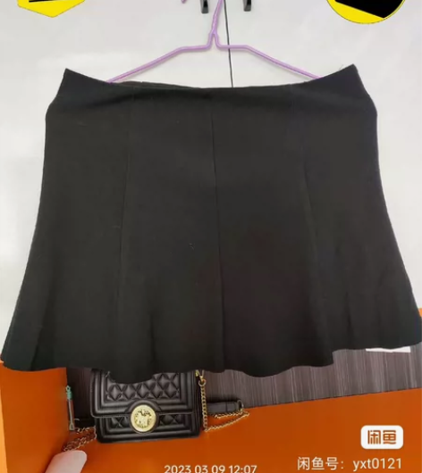 #裙子清茶品牌春秋冬款短裙半裙,黑色,XL...