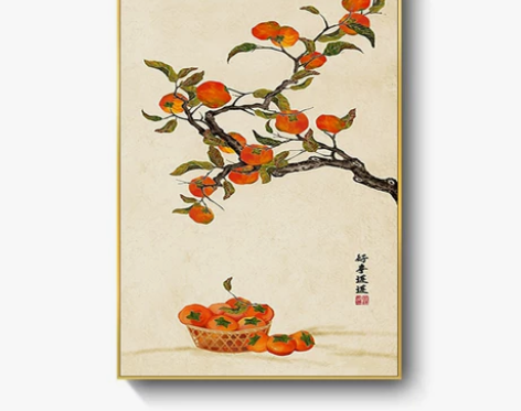 新中式装饰壁画中国风寓意好餐厅客厅玄关背景...