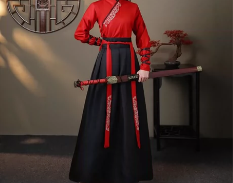 骁的舞蹈服装武侠风汉女合唱表班中国古打鼓男...