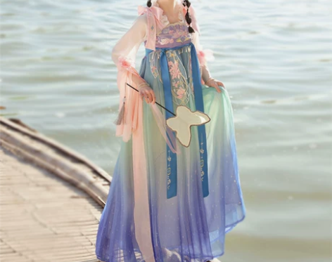 唐制汉元素汉服女2024新款 染画 春夏季...