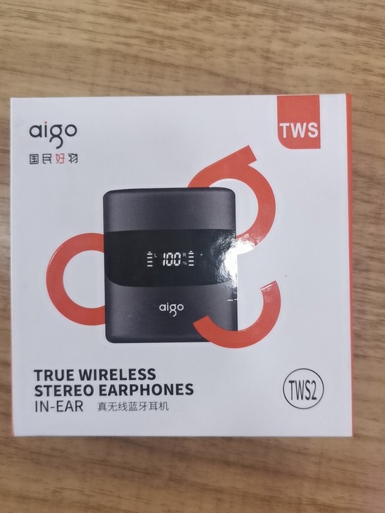 爱国者全新未开封正品蓝牙耳机tws2黑色红...