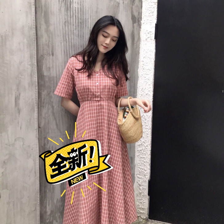 法式复古梗桔裙初恋裙学生仙女超仙森系裙子长...