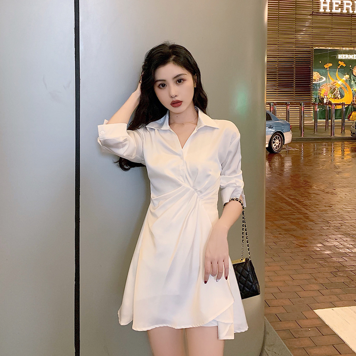 2021夏款超仙女的复古法式连衣裙高冷暗黑...