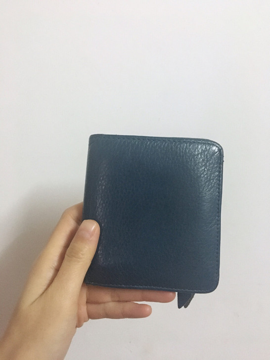 青年Vintage钱包女短款真皮拉链钱包两...
