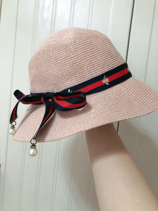 gucci风草帽，古奇经典小蜜蜂红蓝配色很...