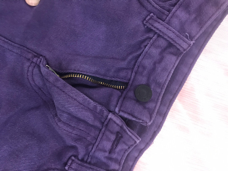 牛仔短裙 紫色  均码