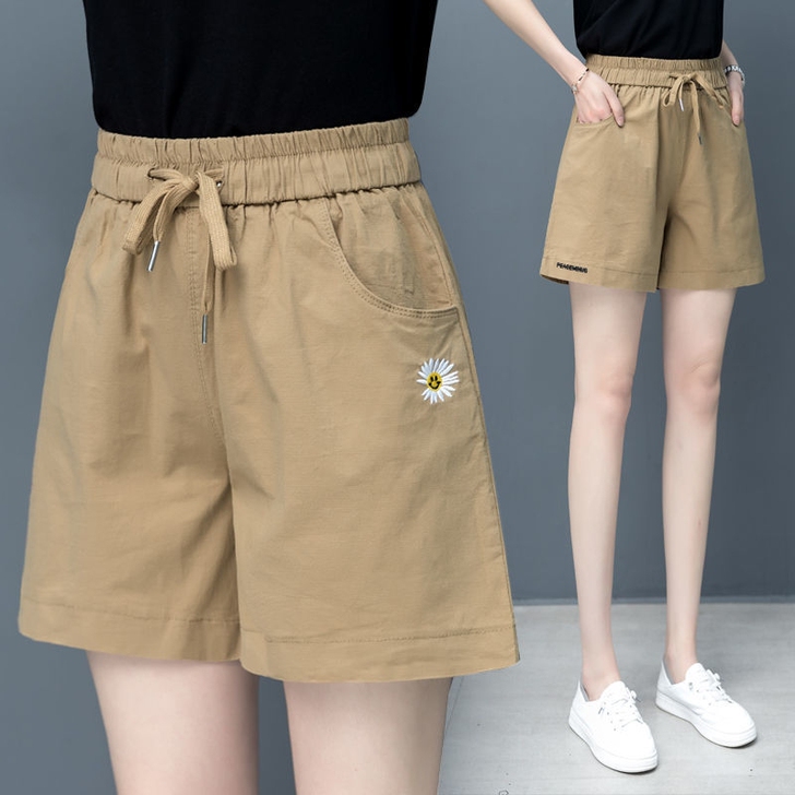 纯棉短裤女2021新款夏季薄款宽松高腰显瘦...