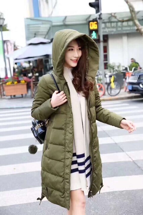 11特价 长款女式连帽羽绒服全新正品