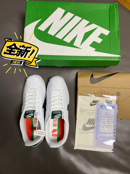 Nike耐克女鞋阿甘鞋男鞋白绿经典小白鞋情...
