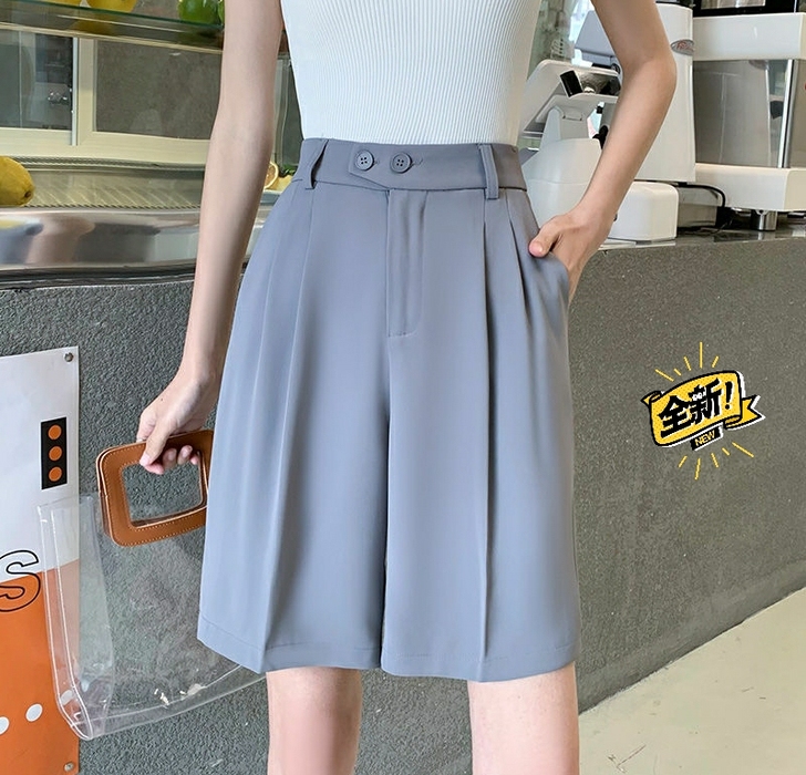 2021夏季新款女裤阔腿短裤女夏季薄款高腰