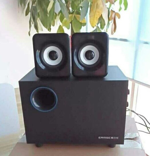 雅兰仕Q9木质电脑笔记本黑耀蓝迷你音响台式...