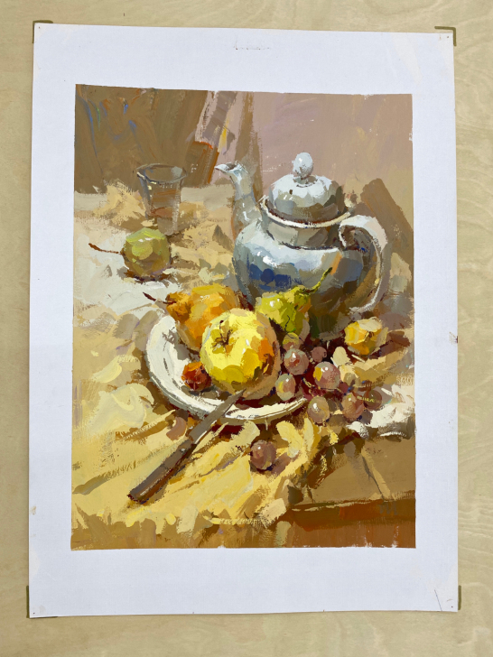 色彩，高考色彩作品，4开水粉画成品，无签名...