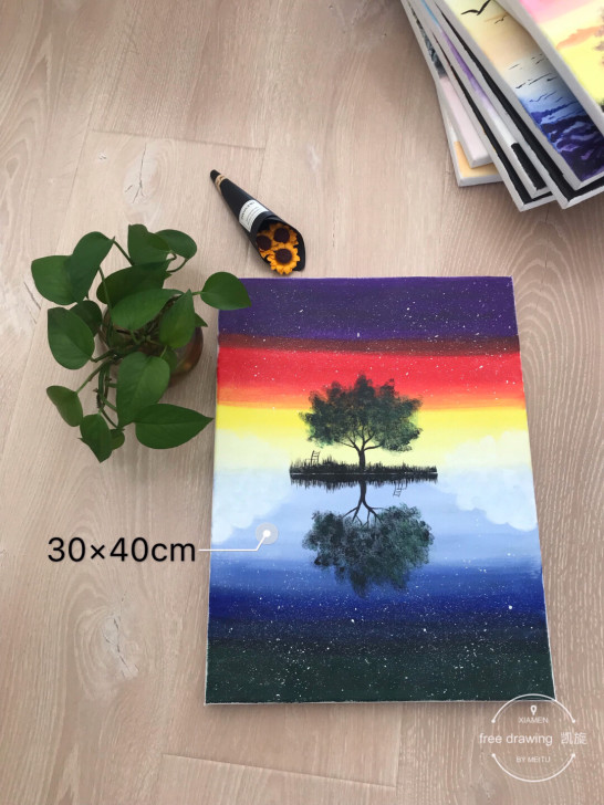 纯手工,手绘丙烯画,采用油画布画框,不褪色...
