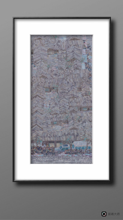 《入秋后的市集》60*120cm,纯手绘原...