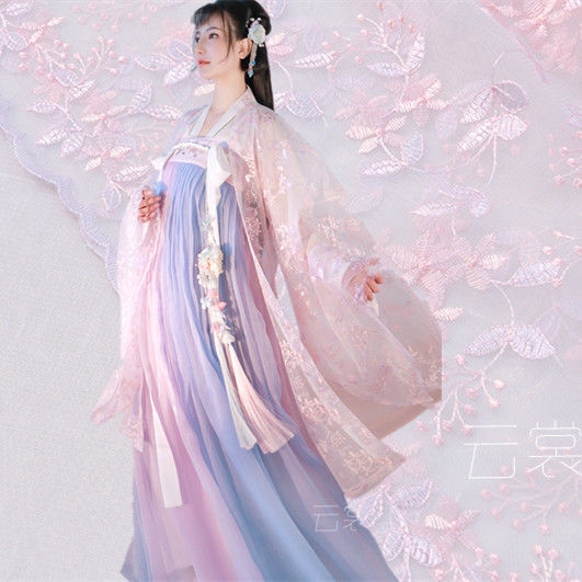春樱汉服女襦裙齐胸套装春夏仙女裙改良女学生...