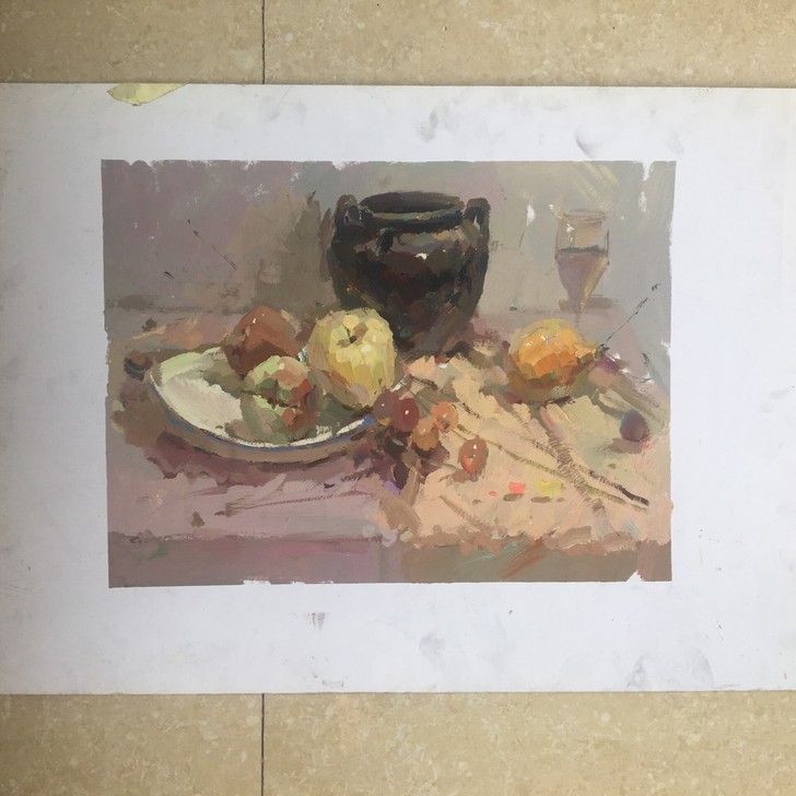 二开水粉画 原创作品 苹果原相机拍的