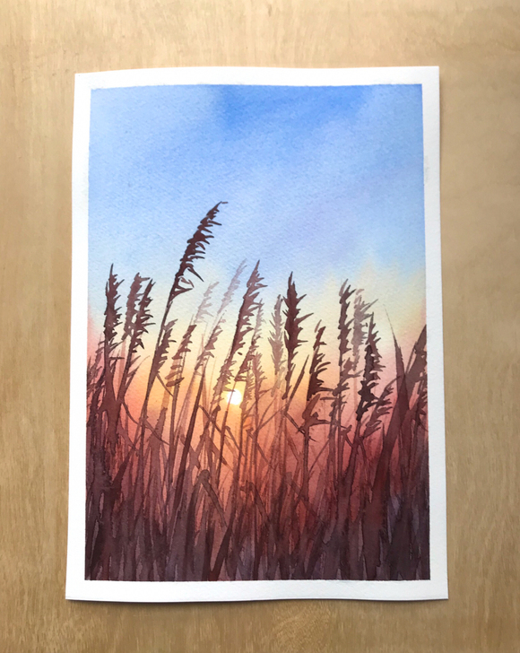 16开手绘水彩画，水彩画作品出售，作品兜售...
