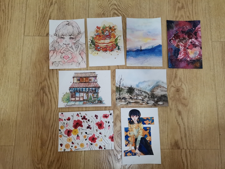 水彩画作品装饰画手绘成品