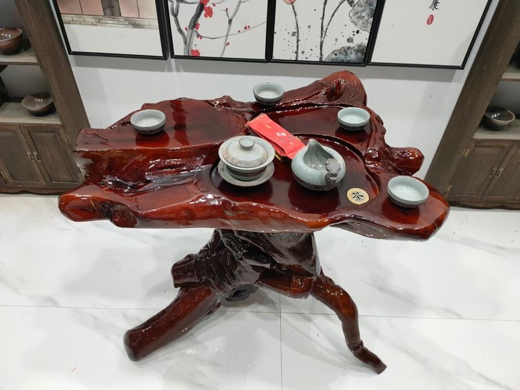 全新闲置根雕茶台进口越南木实物拍的照片,文...