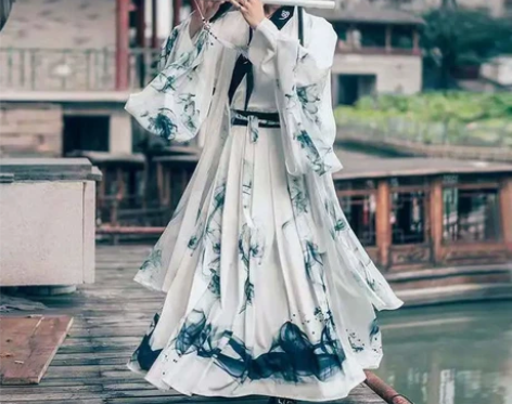汉服魏晋风原创水墨CP情侣超仙汉服男女交领...