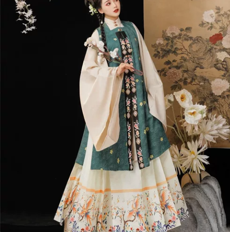出玉术家明制全套【松间琴】汉服，M码，翠蓝...