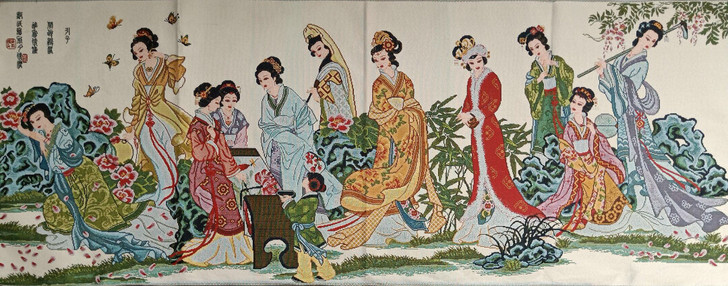 织锦绣画 刺绣画人物画像十二金钗 客厅挂画...