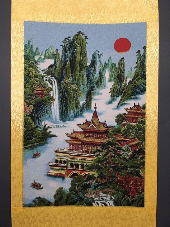 编号:GH098 批发中堂刺绣画 中堂山水...