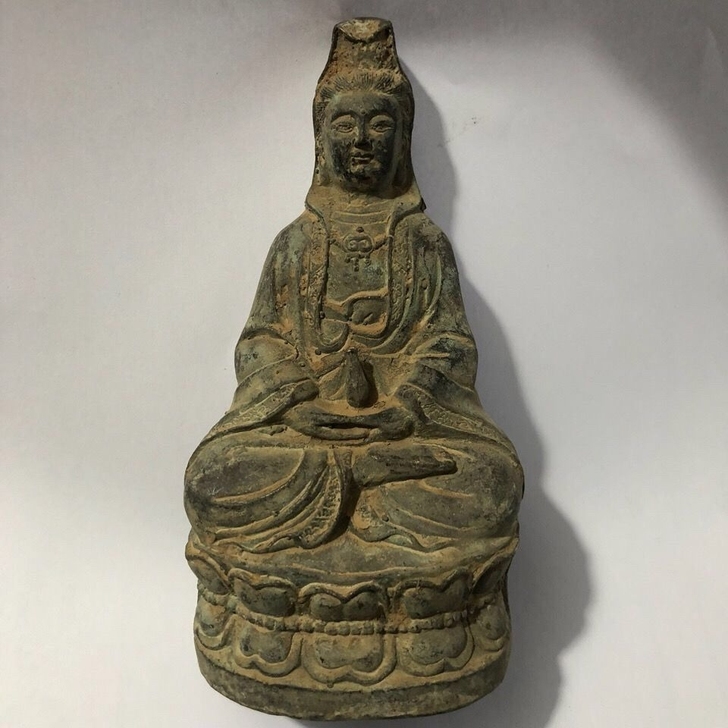 老家翻出来 清乾隆年制南海观音菩萨铜佛像 ...