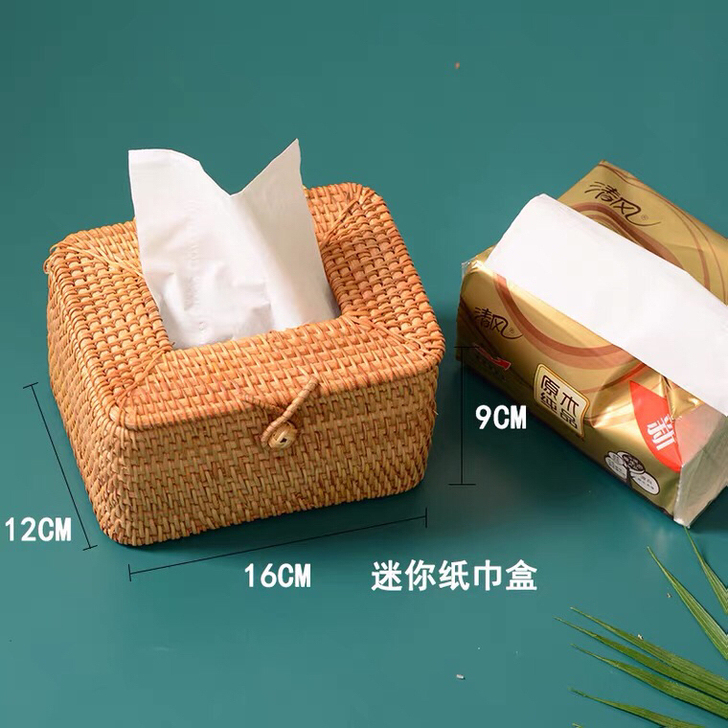 全新:越南藤编纸巾盒、抽纸盒、餐厅桌面纸巾...