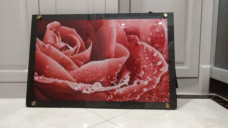 手工刺绣画带玻璃框 纯手工