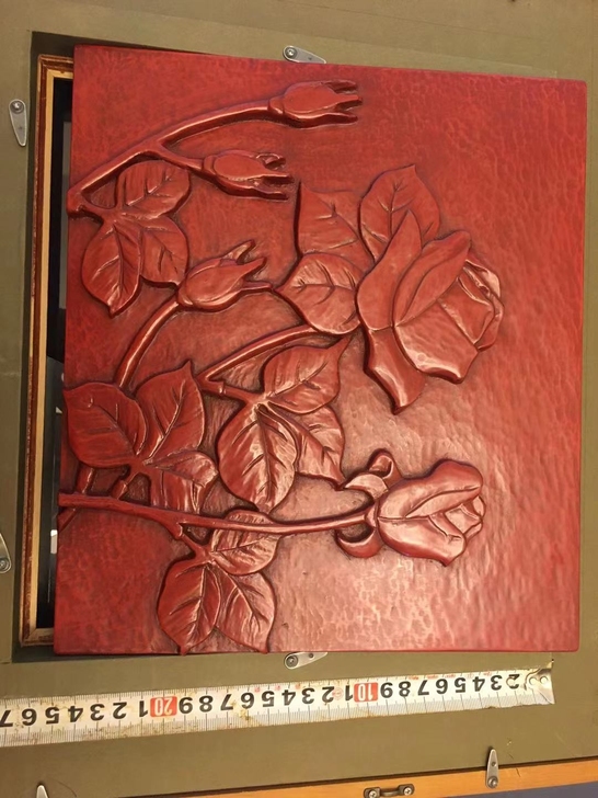 日本回流名家木刻画,带款,木头有香气实木画...