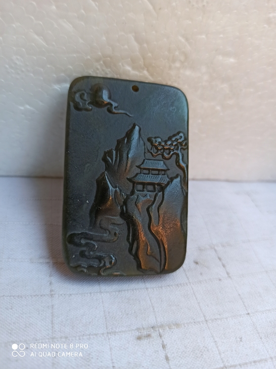 和田玉雕刻的山水画所拍宝贝实物和图片一样,...