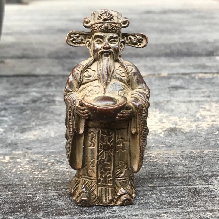 捡漏价出纯铜小财神招财进宝铜佛像文财神铜像...