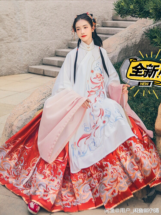 汉尚华莲朱砂汉服 明制 全新仅试 包装袋吊...