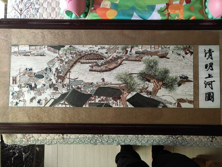 清明上河图刺绣画