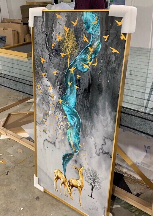 包邮玄关晶瓷画过道走廊装饰画客厅壁画北欧简...