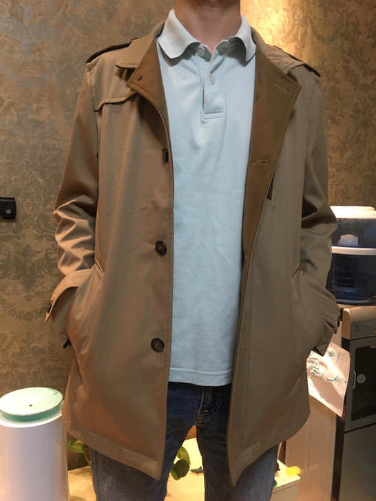 #节后鱼生#品牌剪标男装风衣夹克卡其色库存...