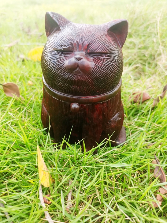 印度小叶紫檀摆件.案摆精工（招财猫）纯手工...