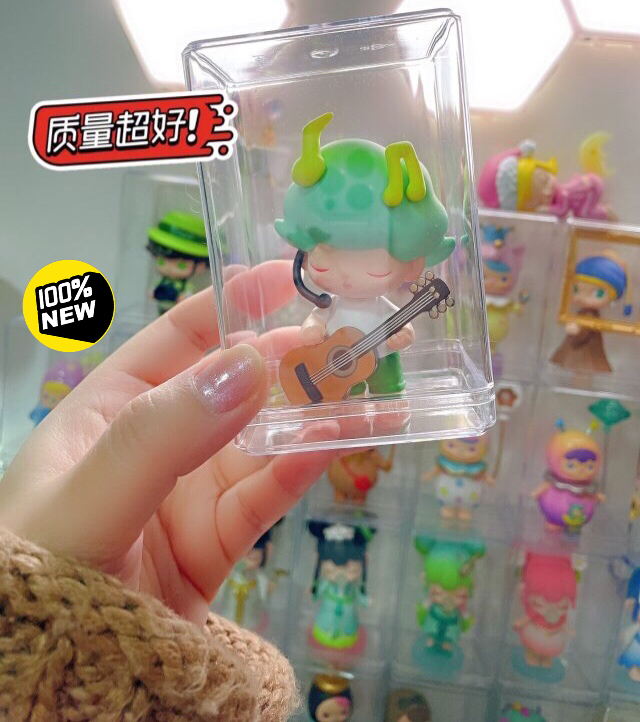 亚克力盲盒收纳展示架防尘手办盒透明泡泡玛特...