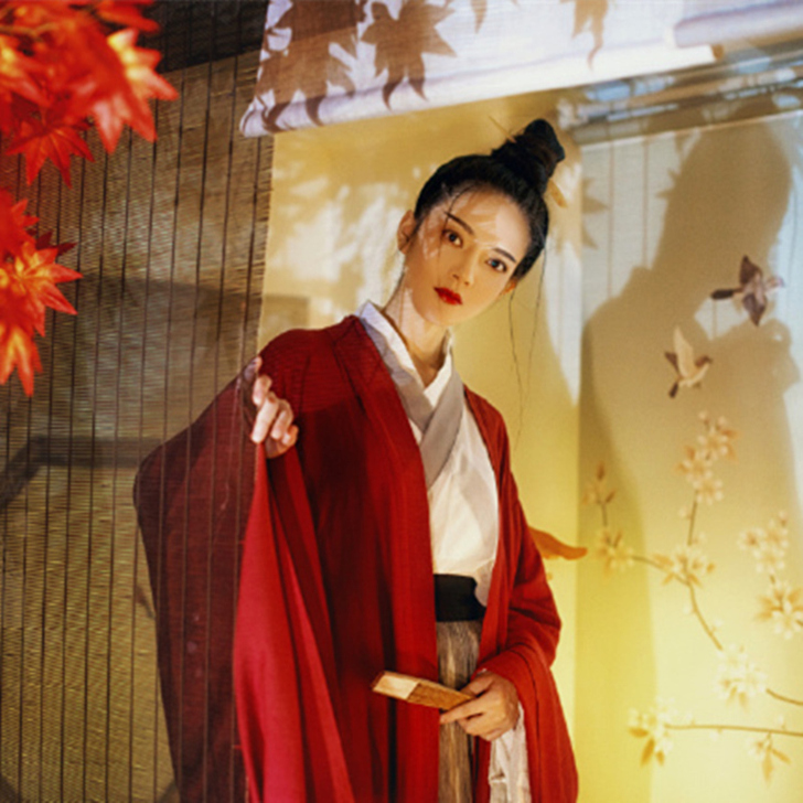 侠客汉服女古风红颜传统魏晋风齐腰襦裙广袖古...