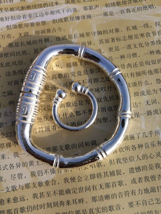 手工银手镯 纯手工打造一体手镯