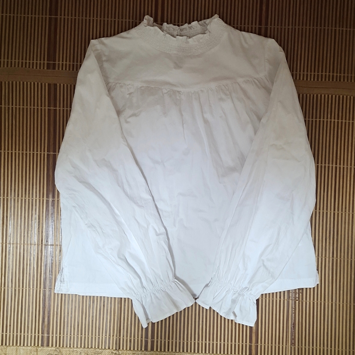 retrogirl 日系纯棉白色衬衫 九五...