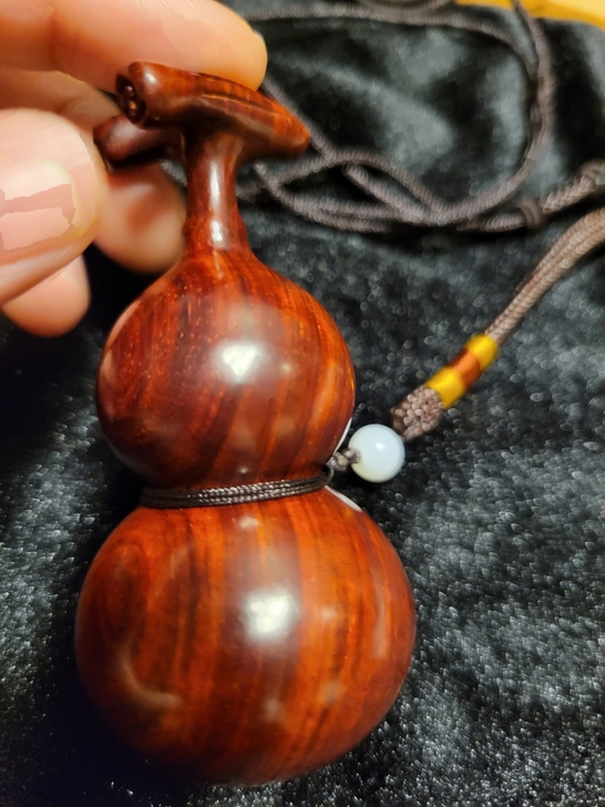 全新印度小叶紫檀爆满金星葫芦手把件吊坠车挂...