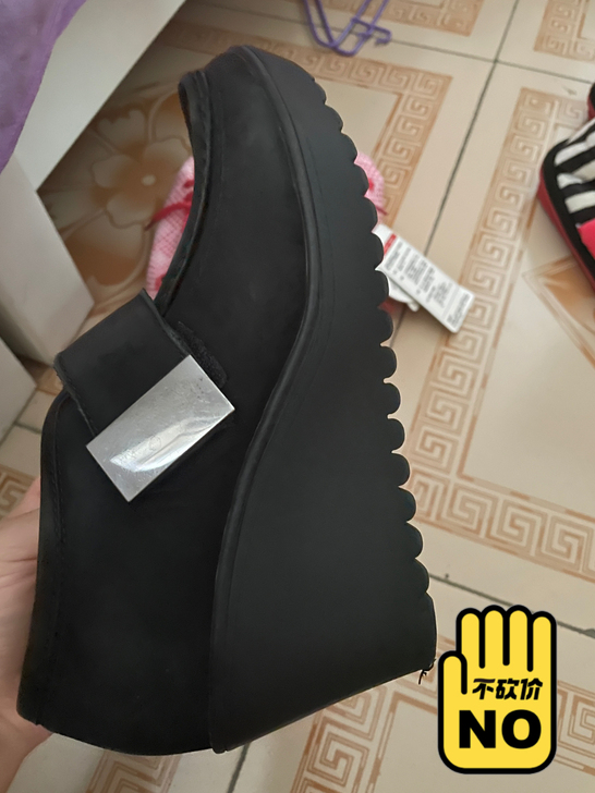 富丽女鞋，坡跟，翻毛皮36码
