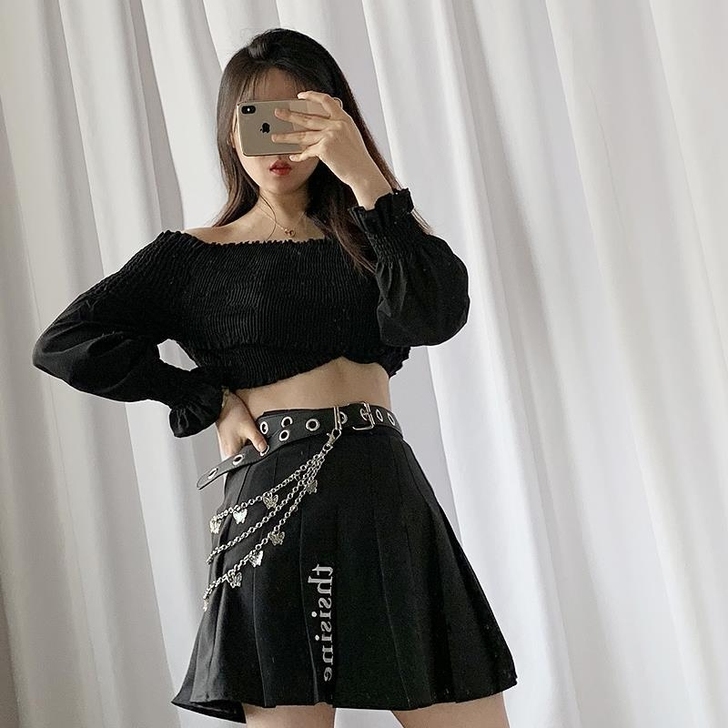 9.9元腰带女搭配jk制服酷ins风裤链子...