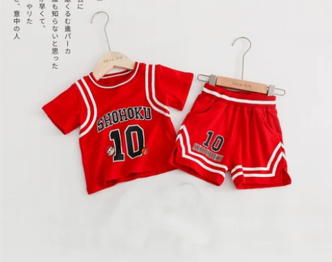 儿童灌篮高手球衣男童t恤短袖篮球服套装湘北...