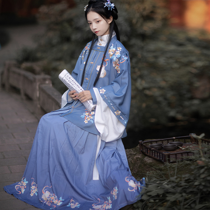 心有所鼠 墨子研汉服女对襟方领半袖明制短袄...