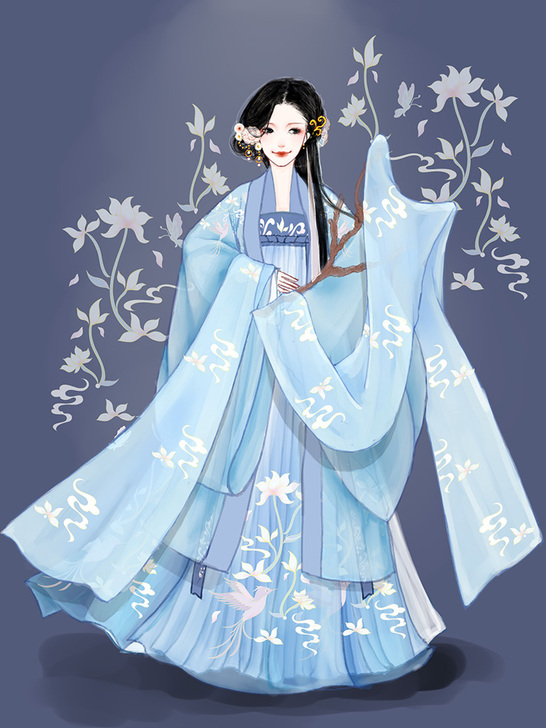 幽兰满堂 墨子研 汉服女中国风齐腰齐胸襦裙...