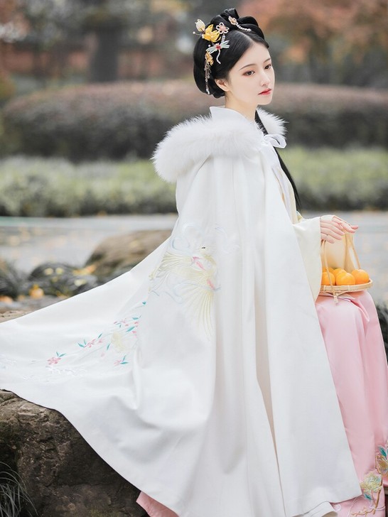墨子研汉服斗篷加绒加厚